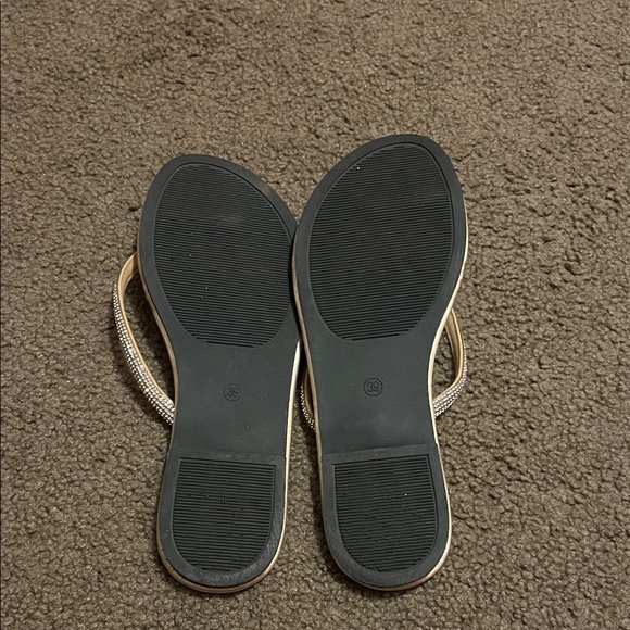 Gold Rhinestone Sandals - Picture 3 of 5